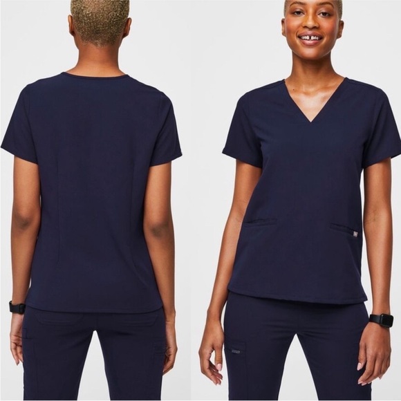 FIGS Casma Three-Pocket Scrub Top Womens Scrubs Size Large Blue - Picture 1 of 10